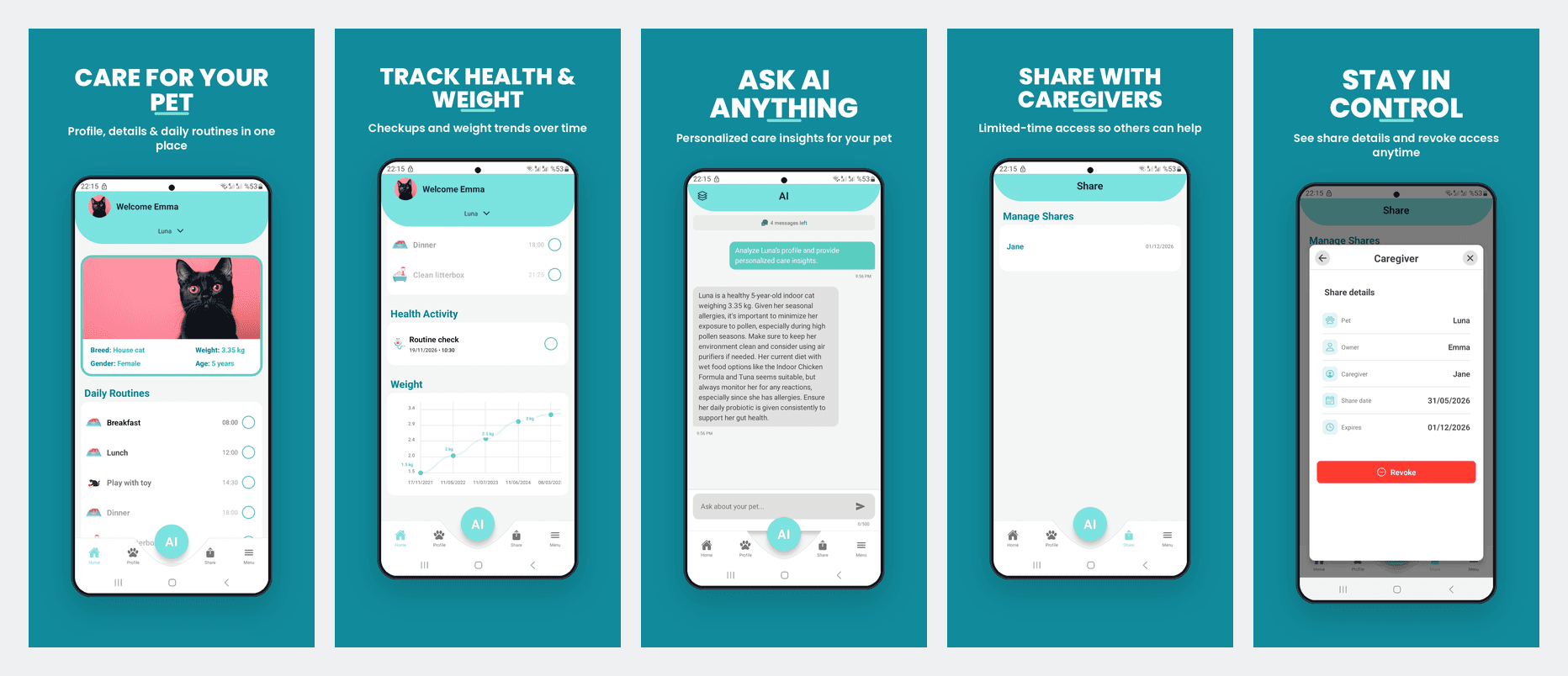 Patycare app features overview